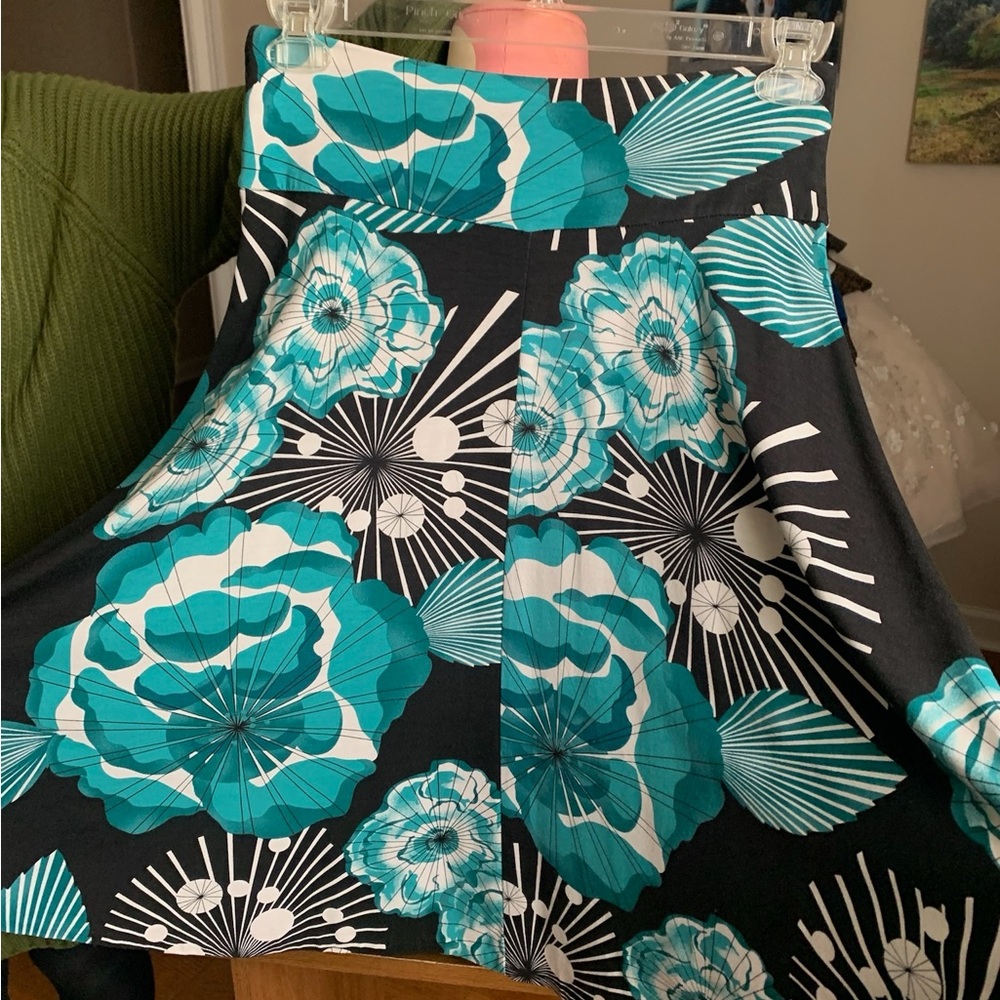 Floral Black and Blue Skirt